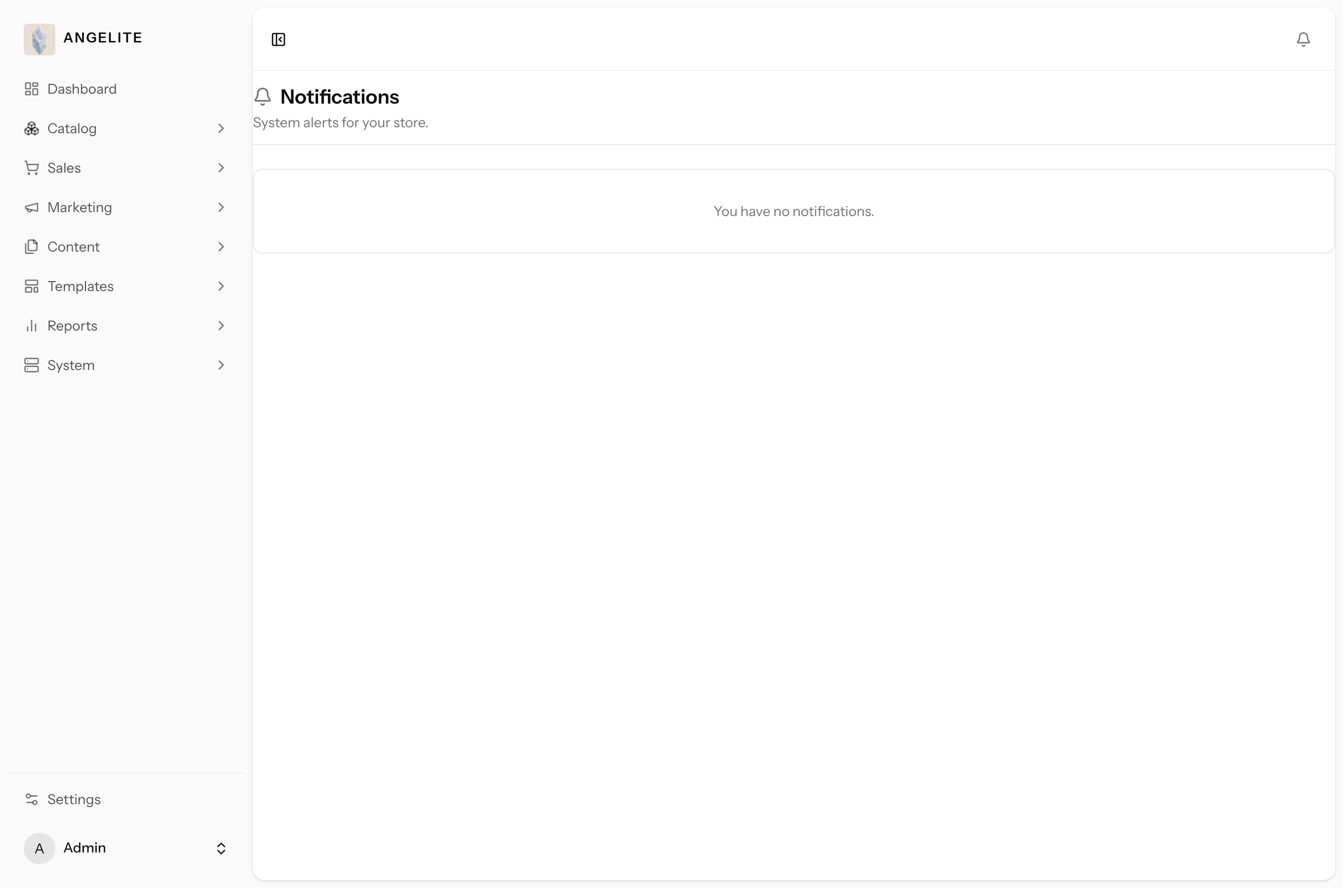Admin notifications inbox