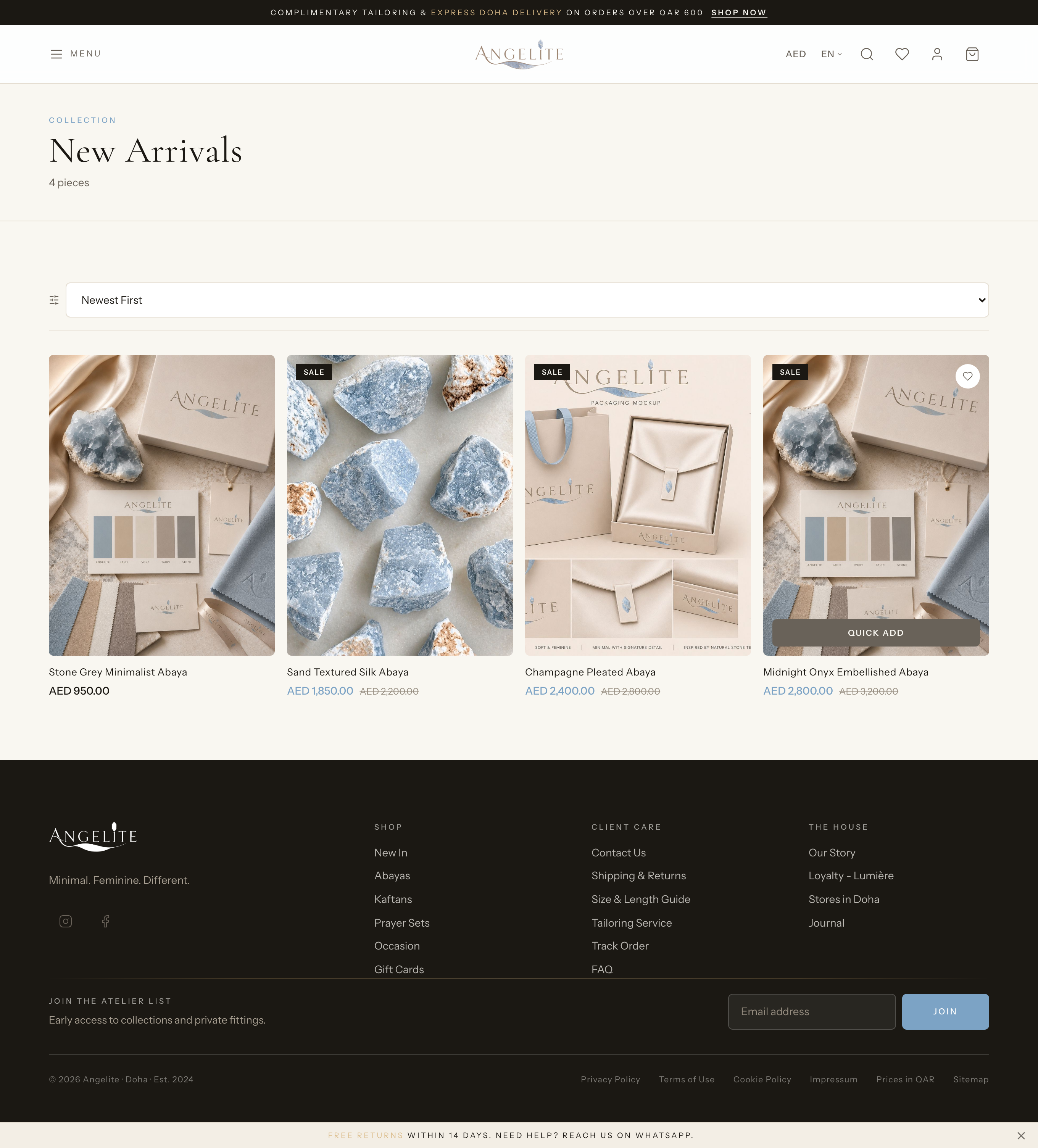 A storefront category page