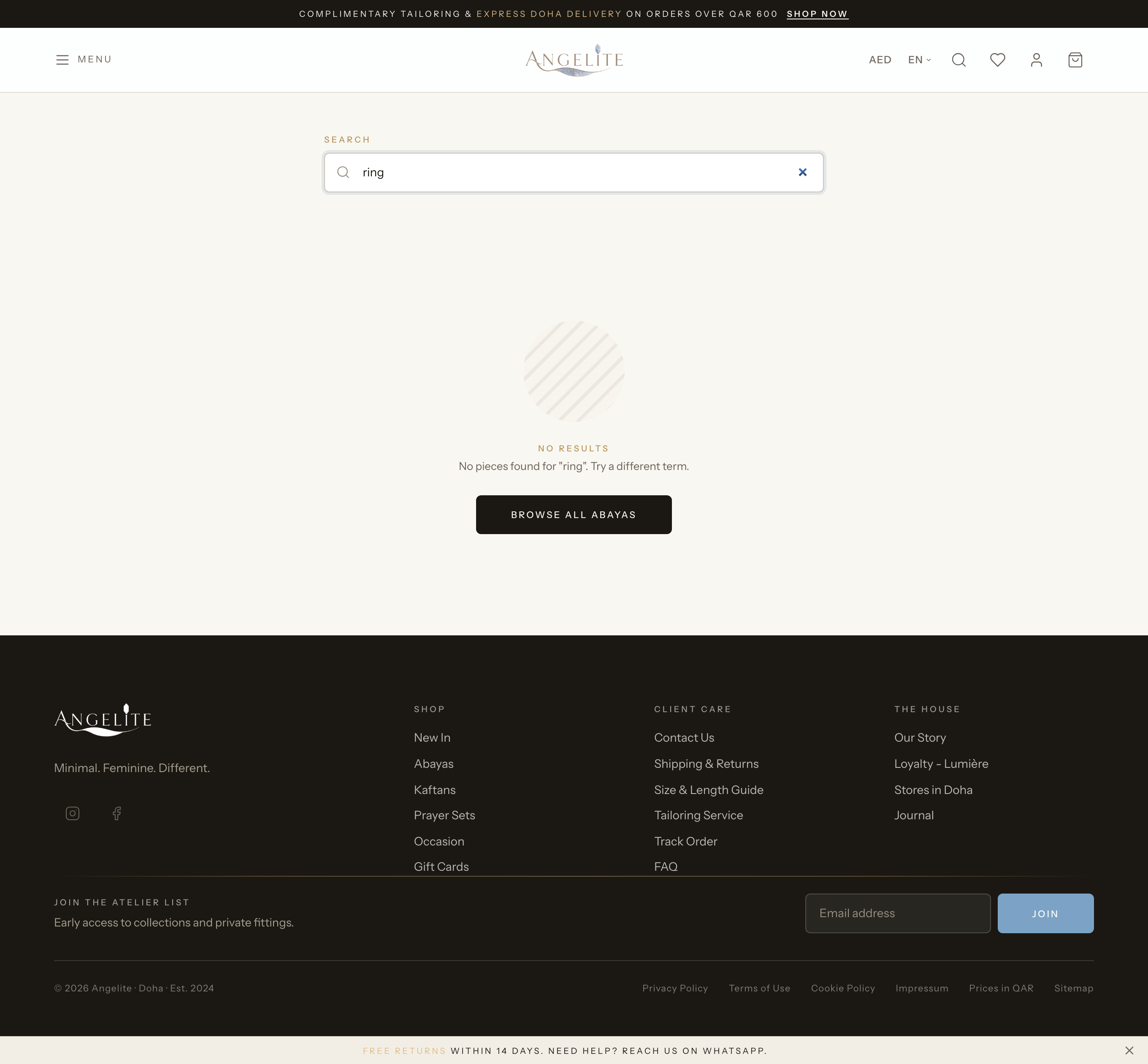 Storefront search results